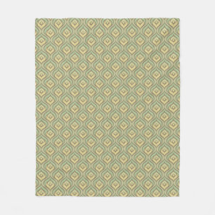 Couverture Polaire Rétro motif vert et jaune vintage