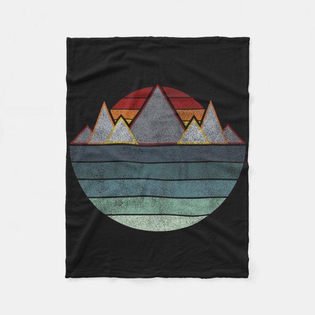 Couverture Polaire Retro Mountain Outdoors - Randonnée, Camping, Esca (Devant)