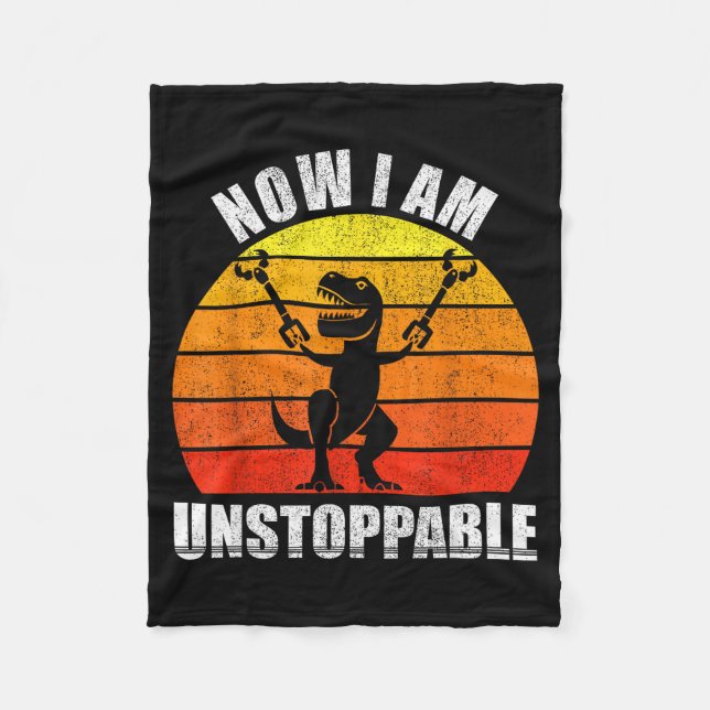 Couverture Polaire Retro Now I Am Unstoppable Shirt Funny T-rex Vinta (Devant)