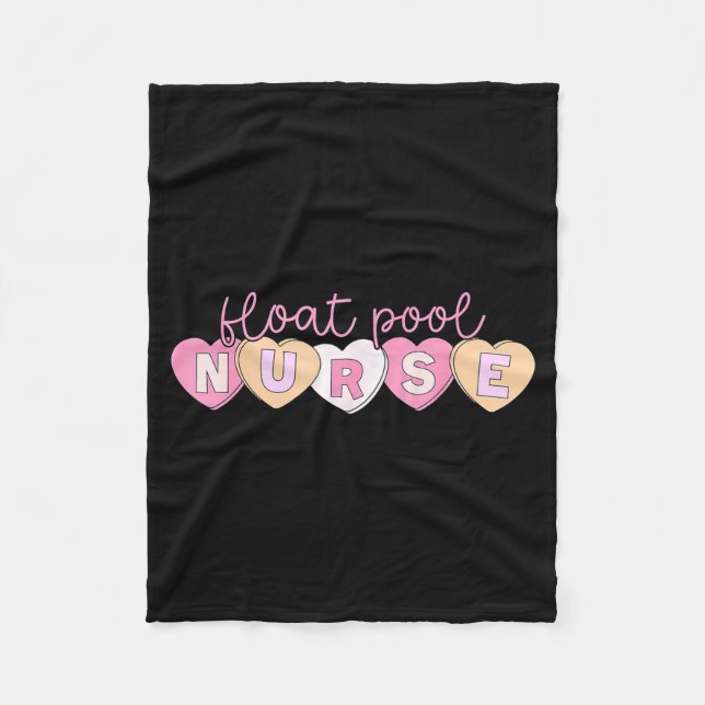 Couverture Polaire Retro Nurse Float Ol Valentines Heart Icu Med Surg (Devant)