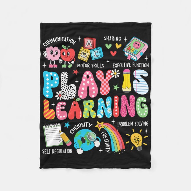 Couverture Polaire Retro Play Is Learning Kindergarten Teacher Team W (Devant)