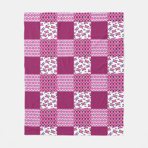 Couverture Polaire Rétro point de polka de crâne de fleur