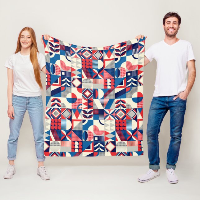 Couverture Polaire Retro Quilting (En situation)