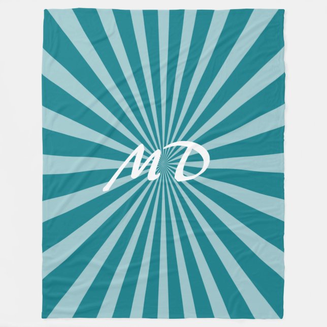 Couverture Polaire Retro Rays blanc transparent + votre idée (Devant)