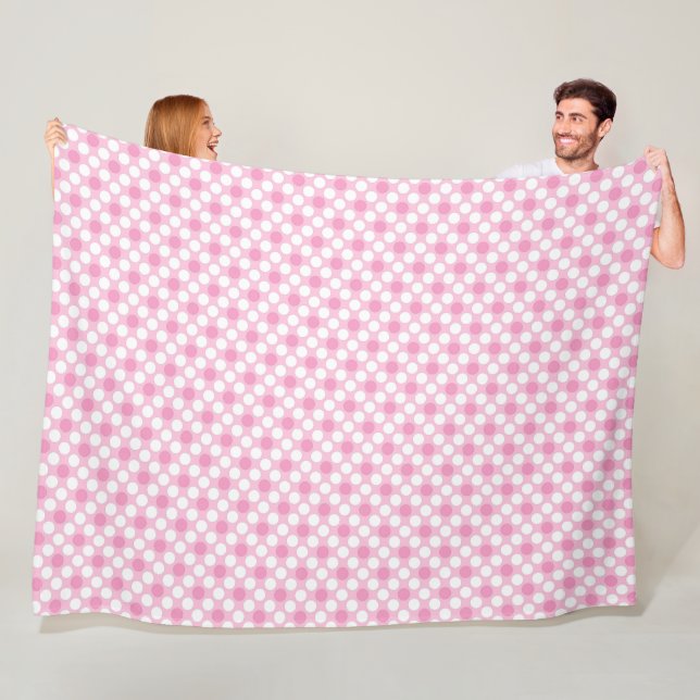 Couverture Polaire Rétro rose pois (En situation)