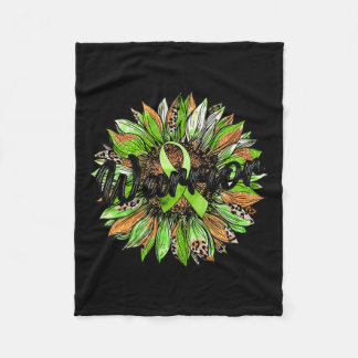 Couverture Polaire Retro-ruban vert de tournesol Leopard