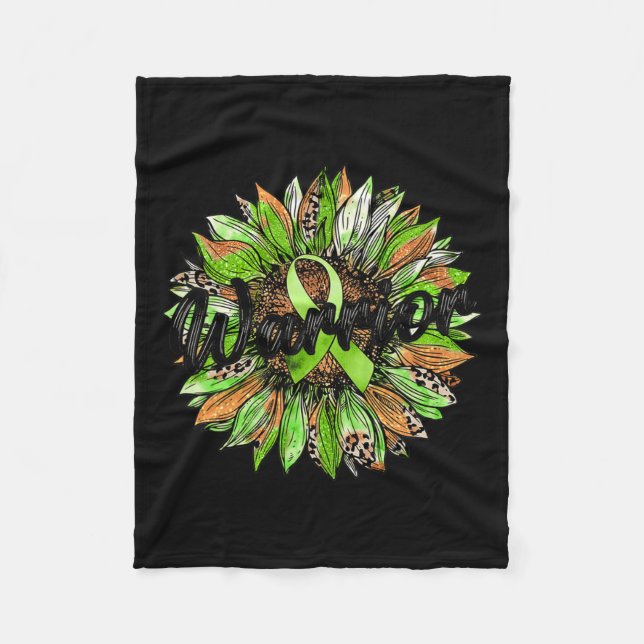 Couverture Polaire Retro-ruban vert de tournesol Leopard (Devant)