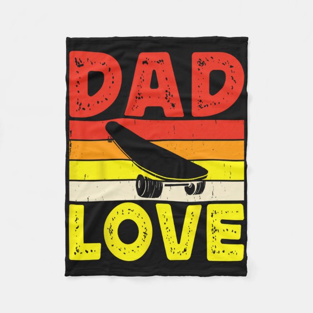 Couverture Polaire Retro Skateboarding Silhouette Skateboarder Skate  (Devant)