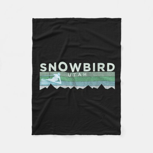 Couverture Polaire Retro Snowbird, Utah Ski En Perte (Devant)