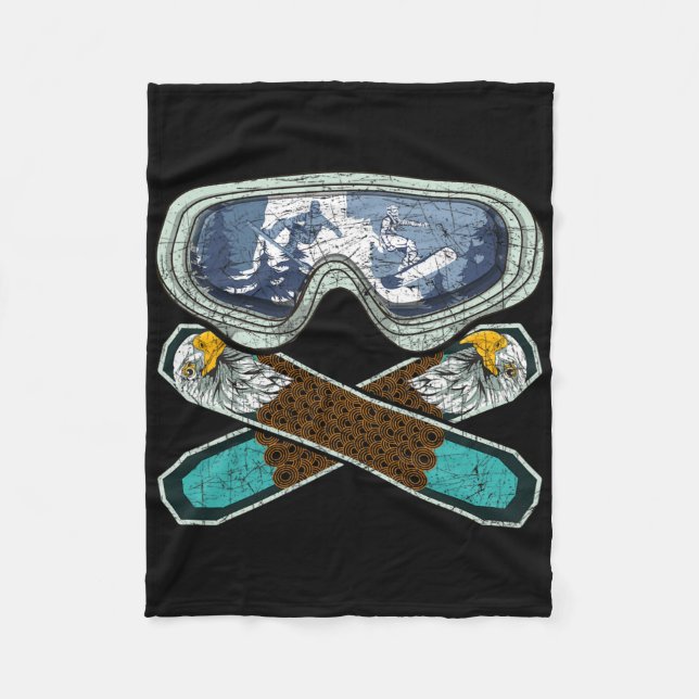 Couverture Polaire Retro Snowboard Goggets Aigle Snowboarder Snowb (Devant)