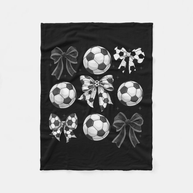 Couverture Polaire Retro Soccer Bow,game Day,coquette Soccer Mom,mama (Devant)