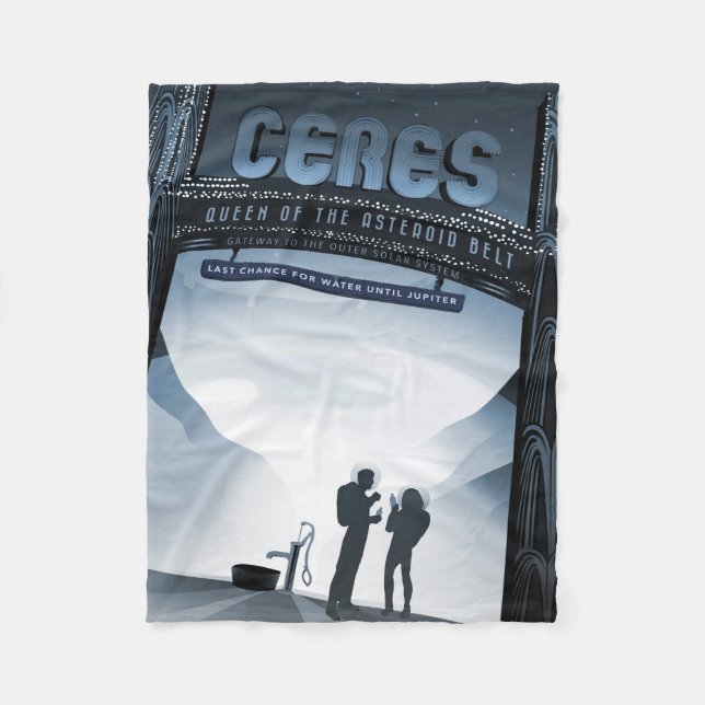 Couverture Polaire Retro Space Travel Poster-Nwarf Planet Ceres. (Devant)