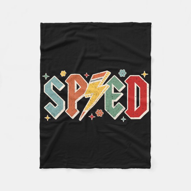 Couverture Polaire Retro Sped Teacher Pencil Lightning Bolt Back To S (Devant)
