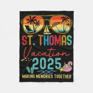 Couverture Polaire Retro St. Thomas Vacation 2025 Souvenirs correspon