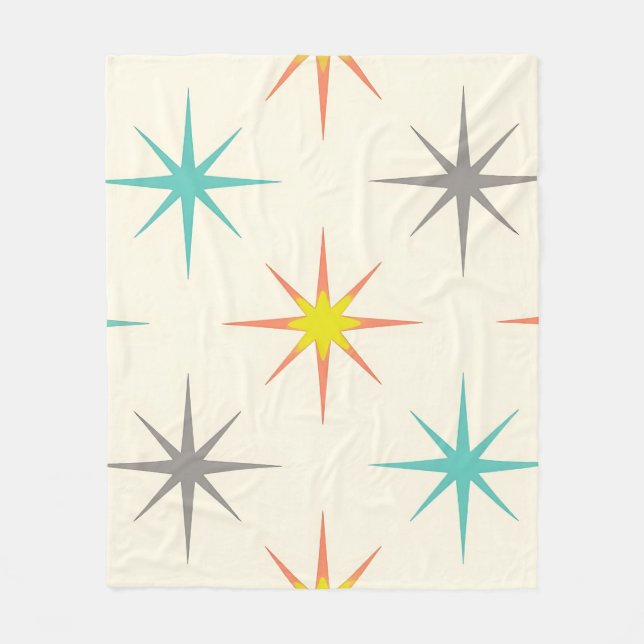 Couverture Polaire Retro Starburst Mid-Century Pattern (Devant)