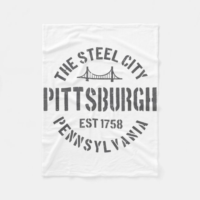 Couverture Polaire Retro Steel City Pittsburgh Pennsylvania Yinz vint (Devant)