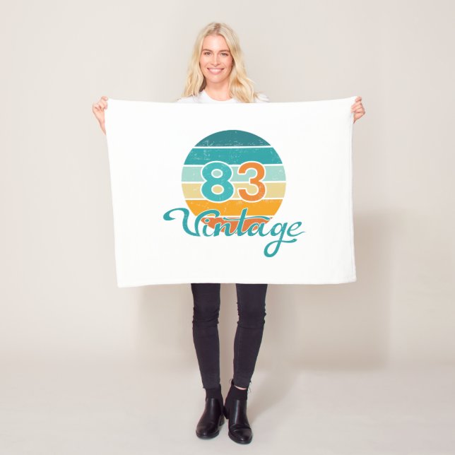 Couverture Polaire Retro Sunset 83 Vintage Distressed (En situation)