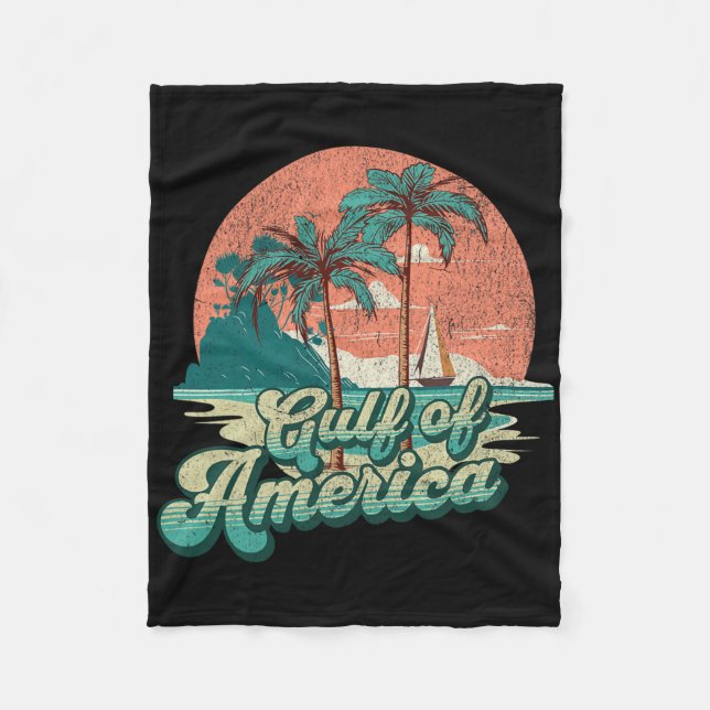 Couverture Polaire Retro Sunset Beach Vibes - Golfe D'Usa (Devant)