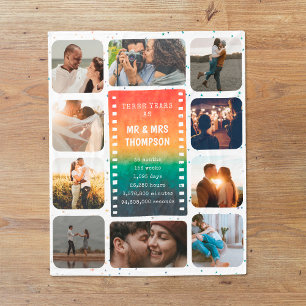 Couverture Polaire Retro Sunset Photo Mr et Mrs 3rd Anniversary