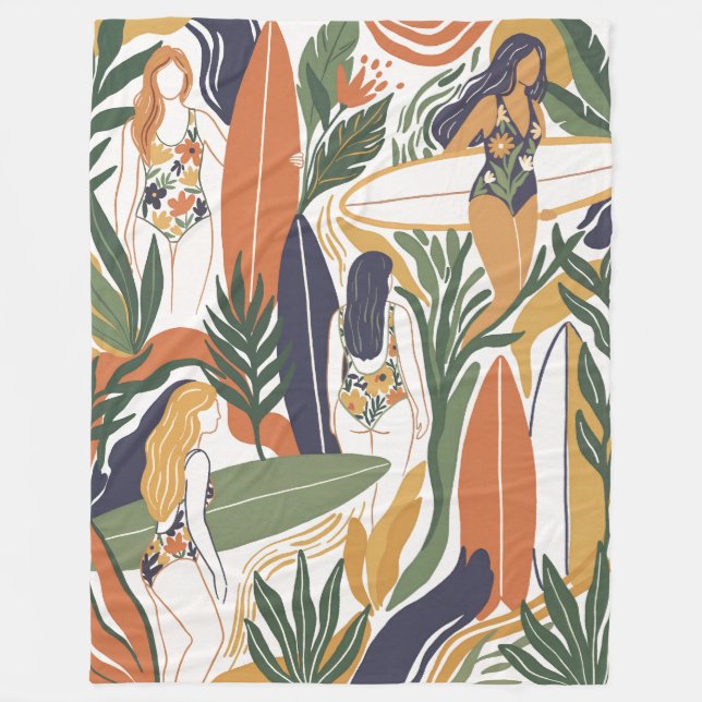 Couverture Polaire Retro Surf Club (Devant)