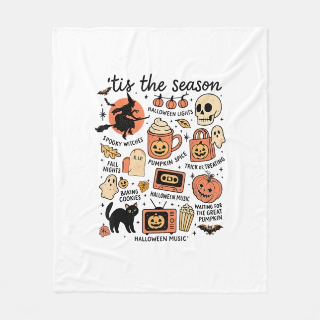 Couverture Polaire Retro Tis Saison Halloween Saison Automne Design (Devant)