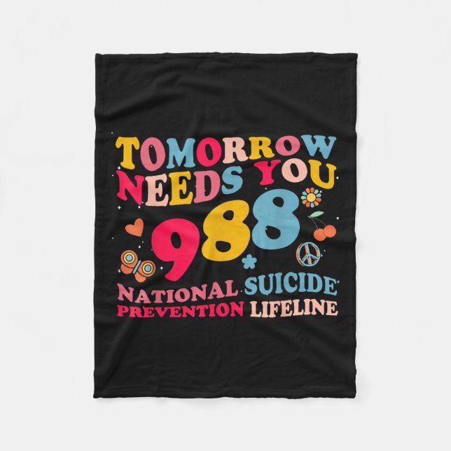 Couverture Polaire Retro Tomorrow Needs You 988 Suicide Prevention  (Devant)