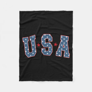 Couverture Polaire Retro USA Star 4 juillet Fête Patriotique de l'Ind