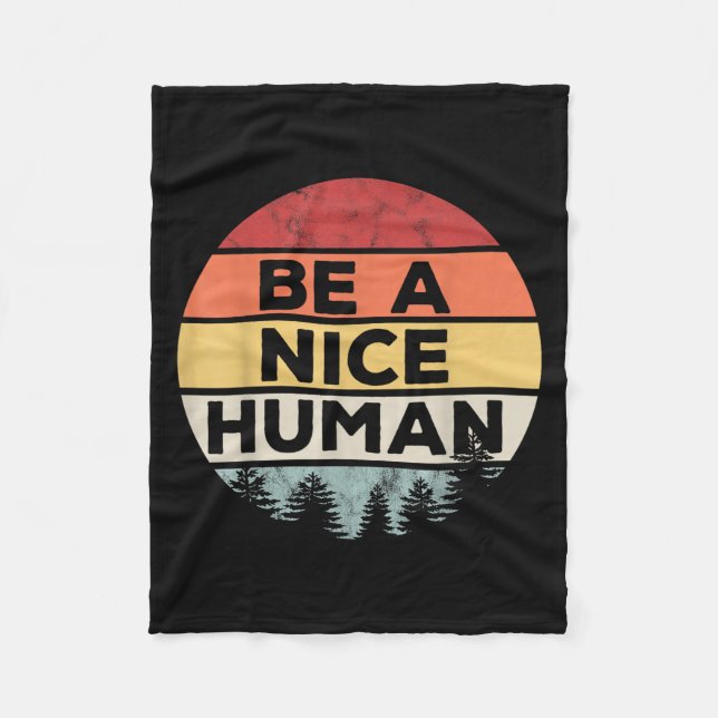 Couverture Polaire Retro Vintage Be A Nice Human  (Devant)