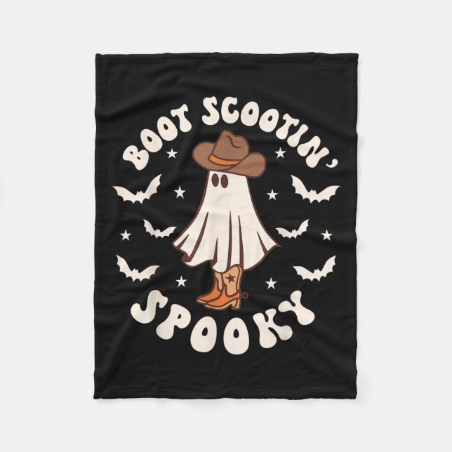 Couverture Polaire Retro Western Halloween Cute Ghost Funny Boot Scoo (Devant)