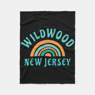 Couverture Polaire Rétro Wildwood New Jersey Arc-en-ciel Nj Océan Pla
