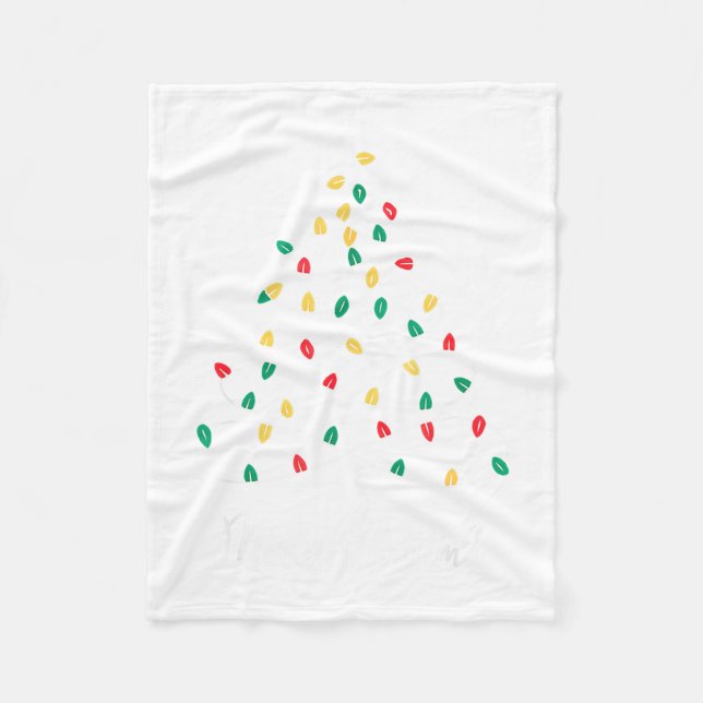 Couverture Polaire Retro Xmas Merry Christmas Tree Lights  (Devant)