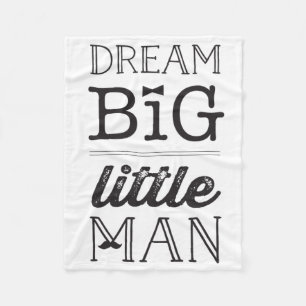 Couverture Polaire Rêve Grand Petit Homme - Bébé Moustache Et Nœud Pa