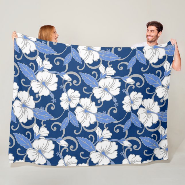 COUVERTURE POLAIRE RÊVE POLYNÉSIENNE (BLEU) (En situation)