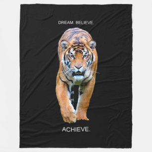 Couverture Polaire Rêver Croire Atteindre Tiger Motivational Citation