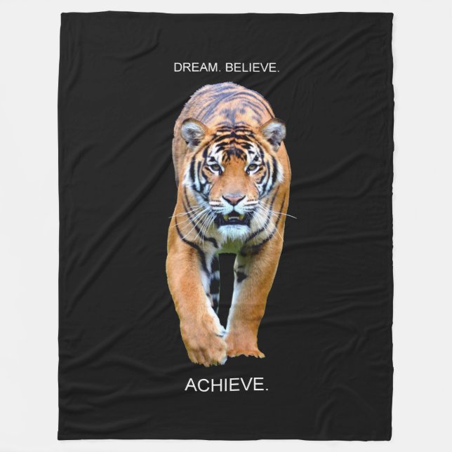 Couverture Polaire Rêver Croire Atteindre Tiger Motivational Citation (Devant)