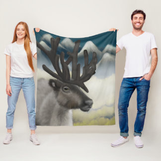 Couverture Polaire Reverie d'automne : Reindeer majestueux