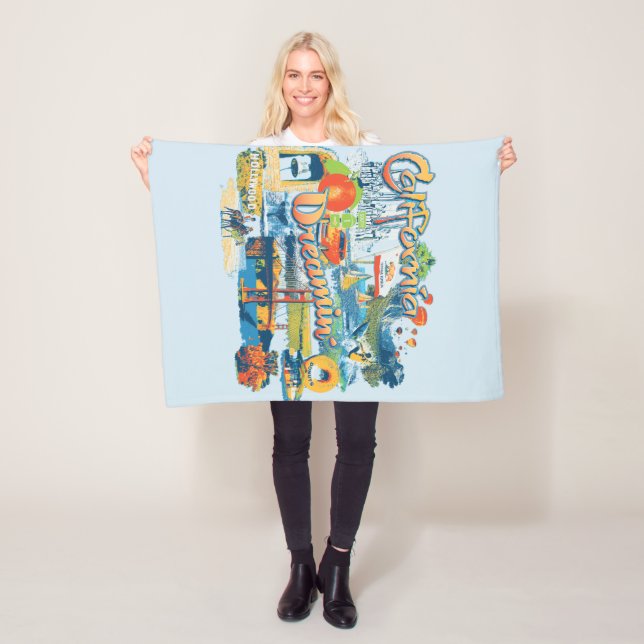 Couverture Polaire Rêverie de Californie (En situation)