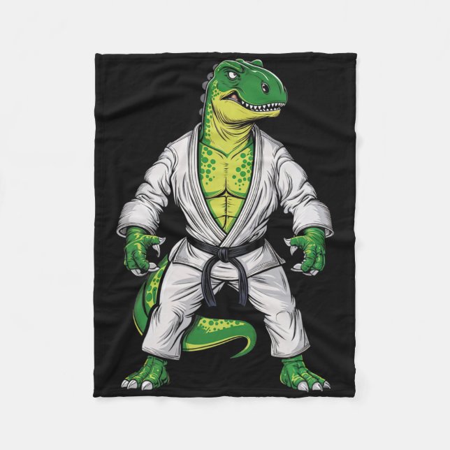 Couverture Polaire Rex Martial Arts Dinosaur Jiu-jitsu Bjj Karate (Devant)