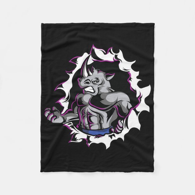 Couverture Polaire Rhino Muscles Fitness Bodybuilding Poids Lifting (Devant)