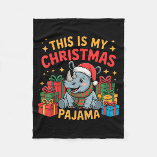 Couverture Polaire Rhino Noël Pj Pyjama Drôle Joyeux Noël Lo