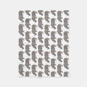 Couverture Polaire Rhinoceros dans un Motif psychédélique de Cheeta