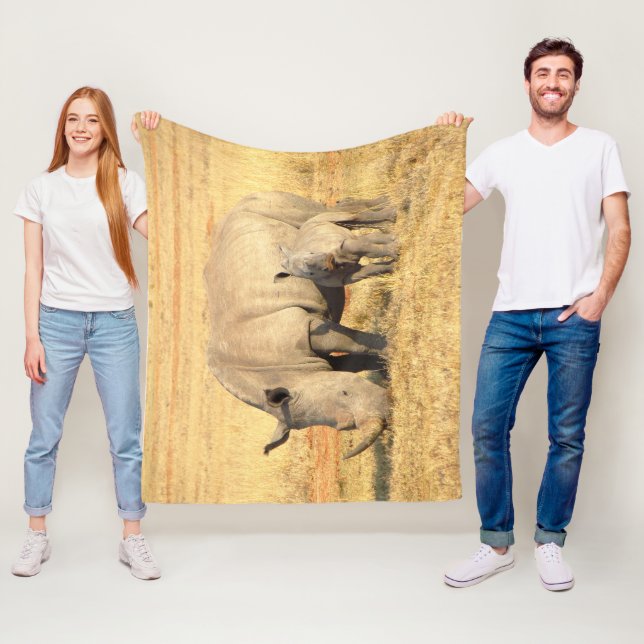 Couverture Polaire rhinocéros mignons en afrique (En situation)