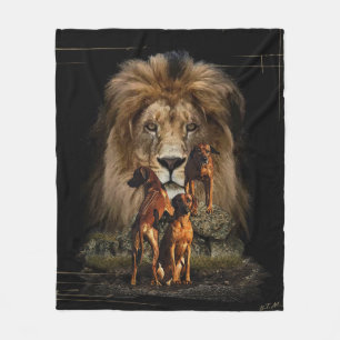 Couverture Polaire Rhodesian Ridgeback avec Lion