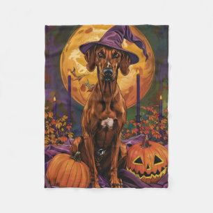 Couverture Polaire Rhodesian Ridgeback Chien Halloween sorcier Citrou