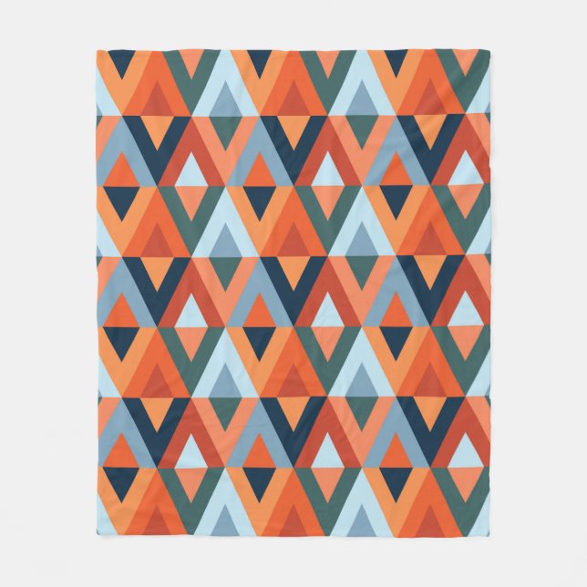 Couverture Polaire Rhombus colorés et triangles motif (Devant)
