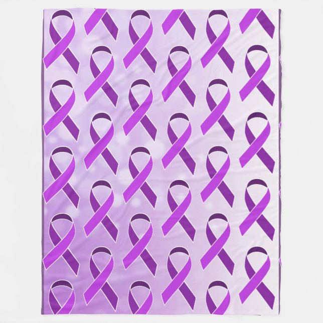 Couverture Polaire Ribbon de sensibilisation au violet Comforting Fle (Devant)