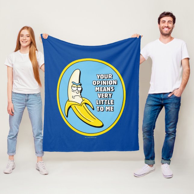Couverture Polaire RICK ET MORTY™ | Badge en brique banane (En situation)