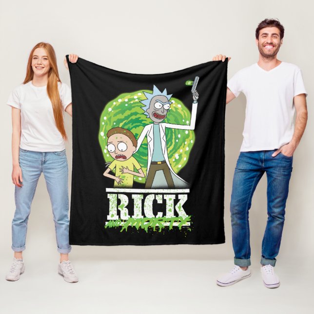 Couverture Polaire RICK ET MORTY™ | Éclat vert (En situation)