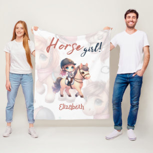 Couverture Polaire Rider Dressage Girl Cheval Personnalisé