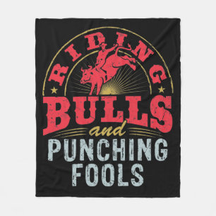 Couverture Polaire Riding Bulls et Punching Fools Rodeo